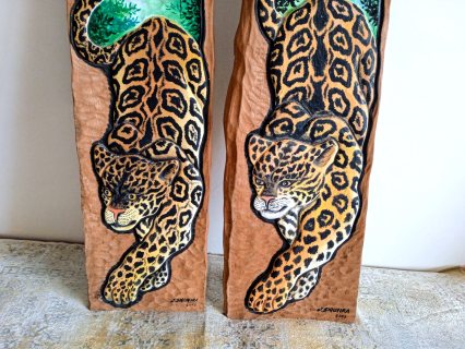 لوحتان فنيتان   من خشب السدر الأحمر للفنانة البرازيلية j siqueira 5