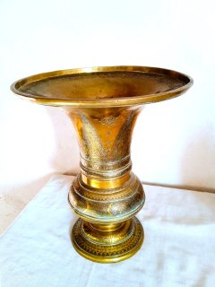 فاز انتيك من النحاس الاصفر الفاسي المغربي الحر للديكور  1