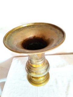 فاز انتيك من النحاس الاصفر الفاسي المغربي الحر للديكور  6